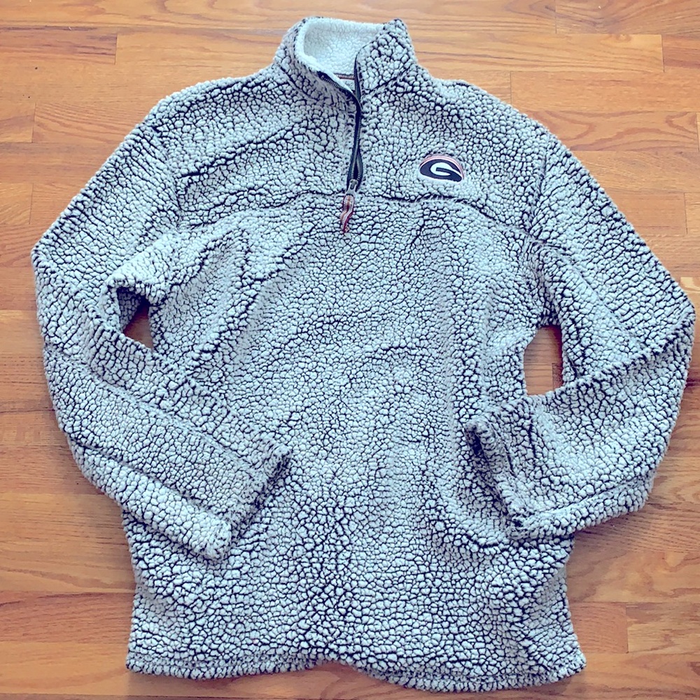 Pressbox UGA Georgia 1/4 Zip Sherpa Pullover